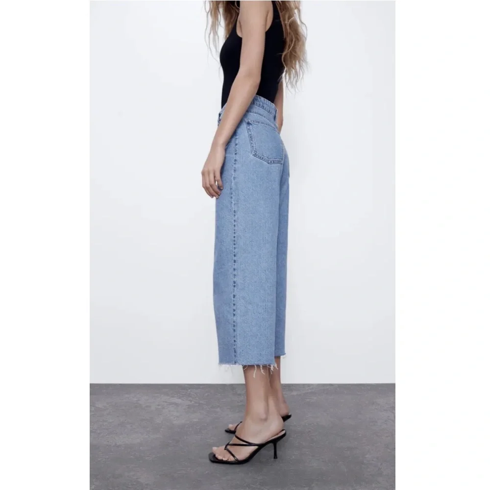Zara Blue Wide-Leg Jeans - Picture 3 of 11